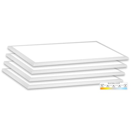 Nuwatt 1x2 FT LED Surface Mount Flat Panel Light 5CCT 2700K/3000K/3500K/4000K/5000K Selectable 22W (4 PK)  NW-1X2-SM-22W-5CCT-4P